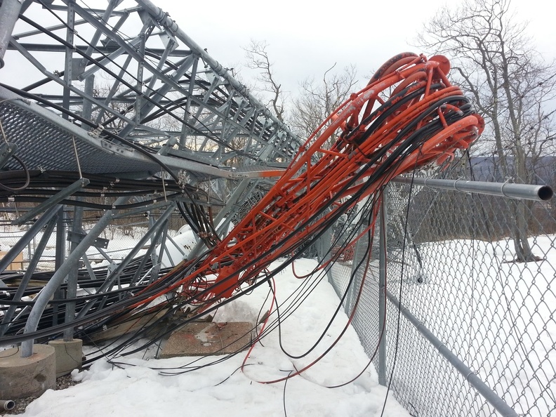Updated: Tower blown down causing communications failure in North Adams, Mass (6/6)